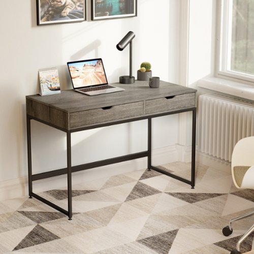 Bestier - Modern Study Writing Desk - 43" Wide - Gray