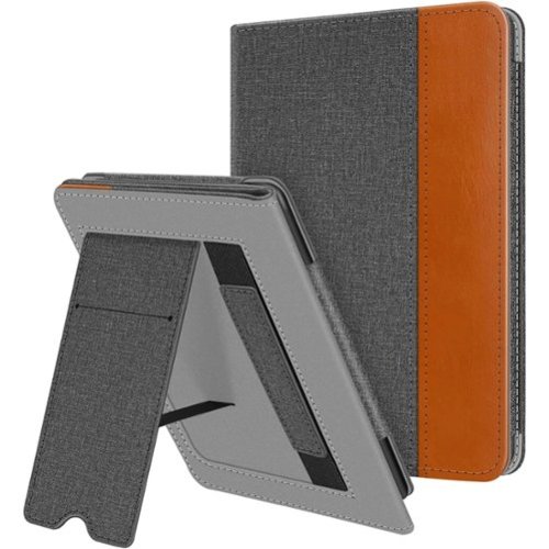 Kitcheniva - PU Leather Stand Case For 6 Inch All New Kindle 11th Gen 2024 2022 - Gray Brown-Front_Standard 