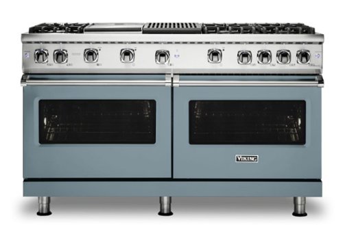 Viking - 8.0 Cu. Ft. 60"W. Professional 5 Series Freestanding Double Oven Gas Convection Range - November Sky