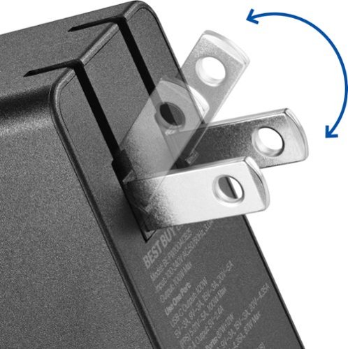 Best Buy essentials™ 100W Dual Port USB-C and USB Wall Charger for MacBook Pro, iPad, iPhone, Apple Watch, Smartphones & other USB-C Devices - Black WHERE TO BUY