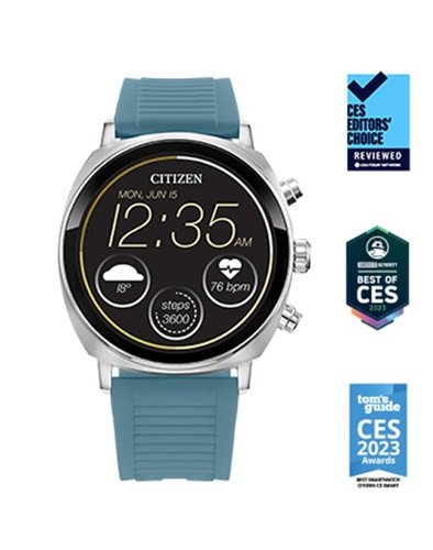 Citizen CZ Smart 41mm Unisex Stainless Steel Casual Smartwatch with Silicone Strap - Silver WORLDWIDE DELIVERY