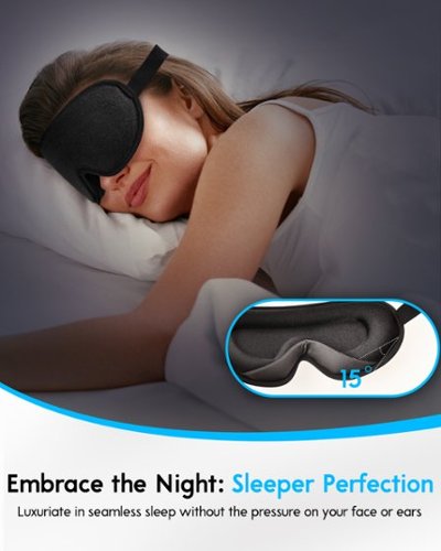 Arboleaf  Sleep Mask, Contoured for Zero Pressure, Travel Bliss, 3D Eye Mask, Light-Blocking Design - Black WORLDWIDE DELIVERY
