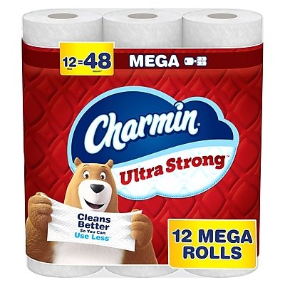 Charmin - Ultra Strong Mega Toilet Paper, 2-Ply, White, 220 Sheets/Roll, 12 Rolls/Case (32173/4170)