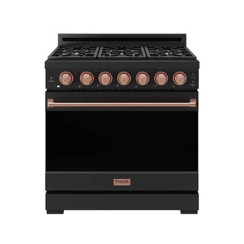 Gordon Ramsay Series by Thor Kitchen 6.0 Cu. Ft Freestanding Gas Range with Rose Gold Hardware - Black