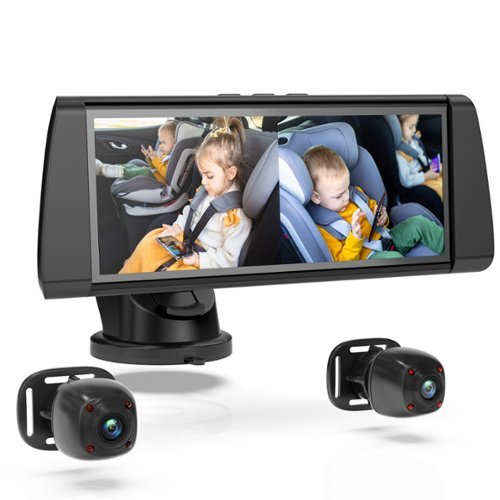 Rexing - BC300 Dual Channel Baby Car Camera – 1080p HD, IR Night Vision & Split-Screen Display - Black