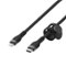 Belkin - BOOST↑CHARGE Pro Flex Braided Silicone USB-C to Lightning Cable 6.6FT, MFi-Certified Charging Cable with Cable Clip - Black-Front_Standard