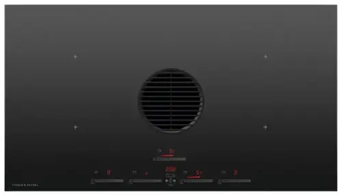 Front. Fisher & Paykel - 36" Downdraft Induction Cooktop Duct Out - Black.