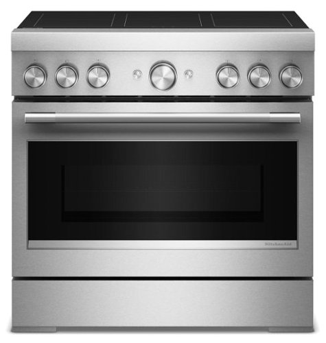 KitchenAid - 5.1 Cu. Ft. Freestanding Electric Induction Commercial-Style Range with Air Fry and 6-Element - Stainless Steel-Front_Standard 