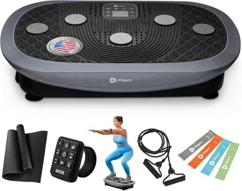 LifePro - Rumblex Plus 4D Vibration Plate Machine for Full Body Workout and Recovery - Gray-Front_Standard 