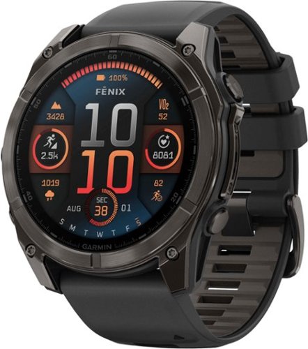 Garmin Fenix 8 51mm AMOLED Sapphire Carbon Gray DLC Titanium with Black/Pebble Gray Silicone Band