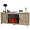 Costway - 59" Fireplace TV Stand W/ 25" 1350W Electric Fireplace Heater Remote Control - Natural-Front_Standard