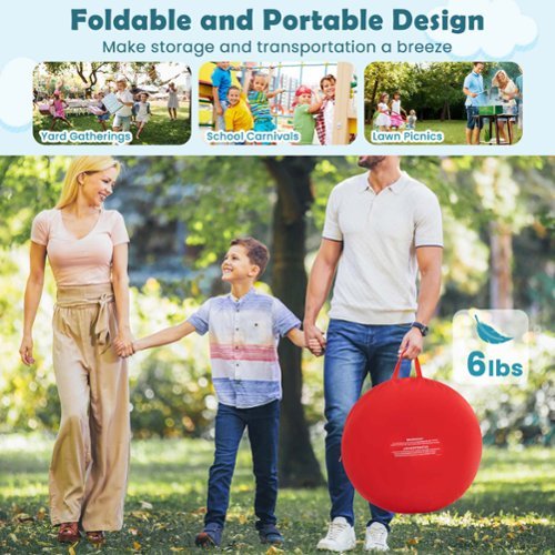 Costway Large Dart Board for Kids with 4 Kick Balls, Carrying Bag Giant Outdoor Kick Red - Red WHERE TO BUY