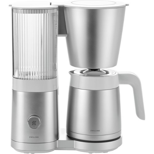 ZWILLING - Enfinigy Drip Coffee Maker with Thermo Carafe 10 Cup, Awarded the SCA Golden Cup Standard - Silver-Front_Standard 