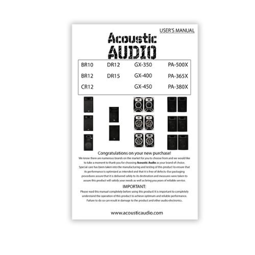 Acoustic Audio by Goldwood PA 500X Passive 800 Watt 3 Way Pair DJ