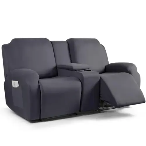 Dark Gray 2 Seat Recliner Cover with Console