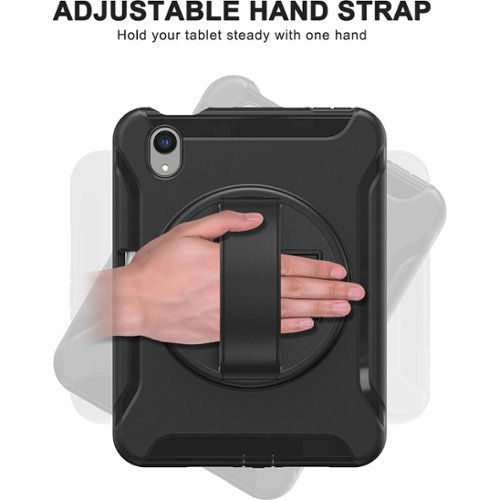 SaharaCase Protection Hand Strap Series Case for Apple iPad mini (A17 Pro) and Apple iPad mini (6th Generation 2021) - Black WORLDWIDE DELIVERY