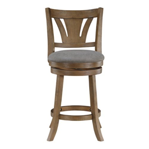 OSP Home Furnishings - Miller Swivel Counter Stool - Dove/Medium Oak-Front_Standard 
