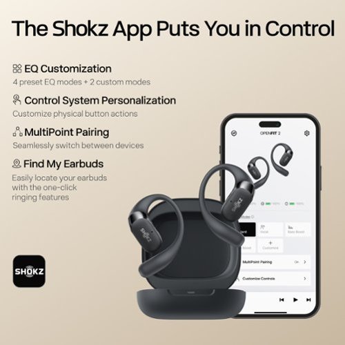 Shokz OpenFit 2 Open-Ear True Wireless Earbuds - Black BUY IN MIDDLE EAST