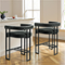 KERDOM - 26'' Height Cloud Velvet Pub Bar Seats, Kitchen Island Stools with Arms Bar Stools Set of 2, Counter Padded High Chair - Carbon Black-Front_Standard