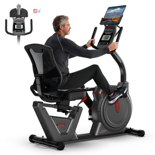 HARISON - Semi Commercial Magnetic Recumbent Exercise Bike, 450LB Capacity for Seniors Adults (BBB51AA) - Black-Front_Standard 