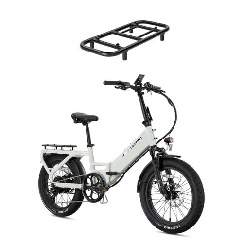 Lectric eBikes - XP4 Step-Thru Foldable eBike (Max 50mi. Range/28mph Speed) + LevelUp Rack - Stratus White