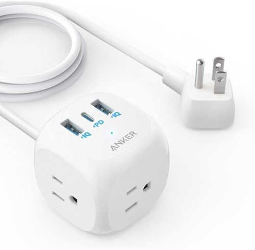 Anker - 321 Power Strip with 20W USB C - White-Front_Standard 