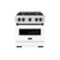 ZLINE - Autograph 30 in. Classic Dual Fuel Satin Steel Range w/ Black Accents (CDRSZ-WM-30-MB) - White-Front_Standard 