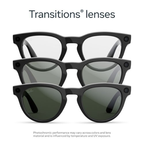 Ray-Ban Meta Headliner (Gen 2) glasses with Meta AI, Audio, Photo, Video Compatibility - Transitions Green lenses - Shiny Black GLOBAL SHIPPING