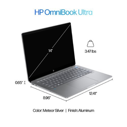 HP OmniBook Ultra - Copilot+ PC - 14 2.2K Touch-Screen Laptop - AMD Ryzen AI 9 HX 375 - 32GB Memory - 2TB SSD - Meteor Silver WORLDWIDE DELIVERY