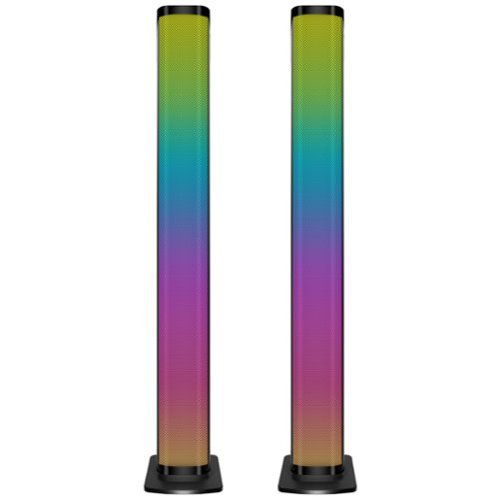 iLive - Bright Lines Dual 20" Multimedia LED HD Soundbars - Black-Front_Standard