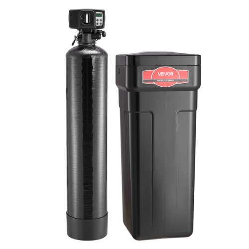 VEVOR - Water Softener, 32,000 Grains Whole House Water Softener System, with Automatic Digital Control Head, for 1-2 Bathrooms - Black-Front_Standard 