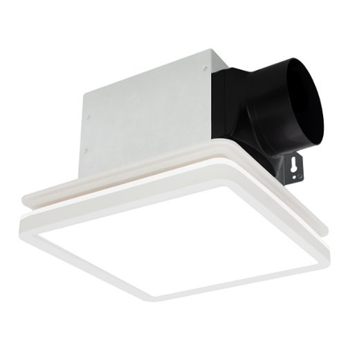 Akicon - Bathroom Exhaust Fan with Light, Dimmable 3CCT LED Light with Night Light, 80 CFM, 2 Sones, Square - White-Front_Standard 