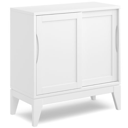 Simpli Home - Harper Low Storage Cabinet - White-Front_Standard 
