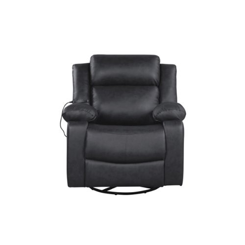 Relax A Lounger - Maxima Swivel Recliner - Black-Front_Standard 