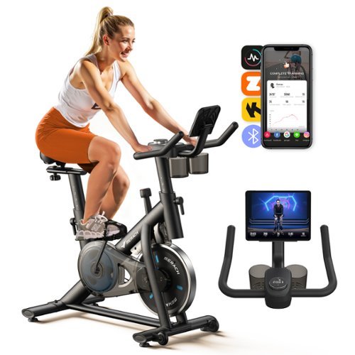 MERACH - S26 Home Exercise Bike Quiet Stationary Fitness Bicycle Workout Fullbody - Black-Front_Standard 