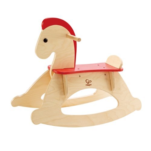 Hape Rock & Ride Wooden Rocking Horse in Beige, Adjustable,  Baby & Toddler