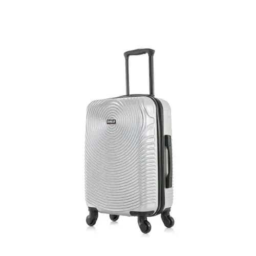 Front. DUKAP - Inception Lightweight Hardside Spinner Luggage 20" Carry-On - SILVER.