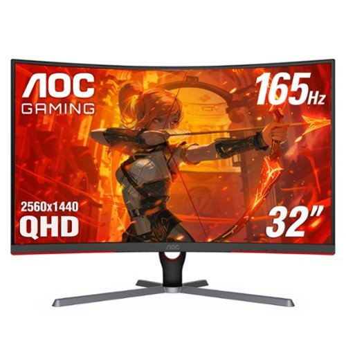 AOC - CQ32G3SE 32" LCD Curved QHD FreeSync Premium Monitor - Black/Red-Front_Standard