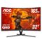 AOC - CQ32G3SE 32" LCD Curved QHD FreeSync Premium Monitor - Black/Red-Front_Standard 