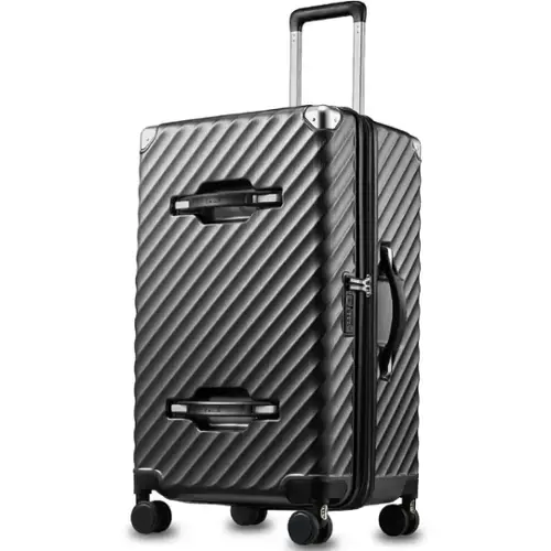 Front. LUGGEX - LUGGEX 28 Inch Trunk Luggage Expandable PC Hard Shell Large Checked Suitcase with Shock - Absorbing Wheels - LX-EX - Black.