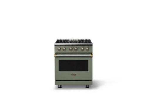 Viking - 30 in. Wide 4 Burner Pro5S 4.7 Cu. Ft. Freestanding Sealed DF Convection LP Range - Eucalyptus w. Brushed Brass Trim - Eucalyptus