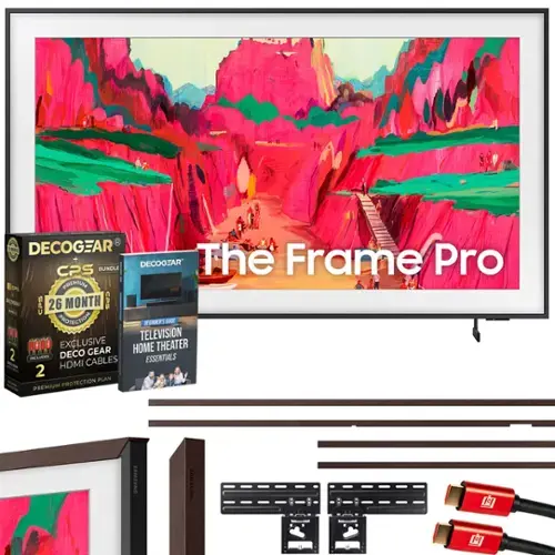 180 DECOGEAR CPS BUNDLE  
DECOGEAR The Frame Pro C PREMIUM - CPS  
26 MONTH CPS PROTECTION REGIMES  
1 TV TELEVISION  
1 EXCLUSIVE DECO GEAR HOME THEATER  
2 HDMI CABLES  
2 PLAN PREMIUM PROTECTION  
SAMSUNG SAMEUNG