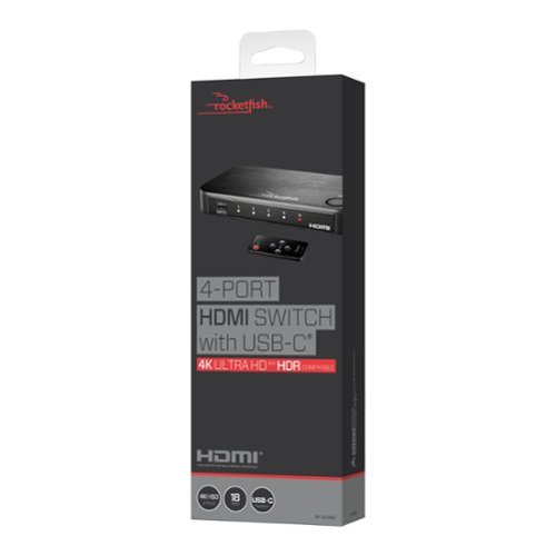 Rocketfish™ 4-Port 4K HDMI Switch with USB-C - Black BUY ONLINE
