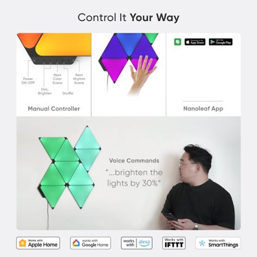Nanoleaf Shapes Ultra Black Triangles Expansion Pack (3 Panels) - Multicolor WHERE TO BUY