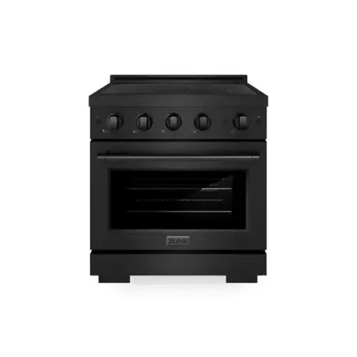 Front. ZLINE - 30 in. 4.2 cu. ft. Paramount Freestanding Induction Range with 4 Burners and Electric Oven in Black Stainless Steel - Black Stainless Steel.
