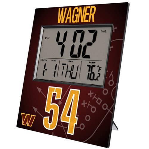 Keyscaper - Bobby Wagner Washington Commanders Digital Desk & Wall Clock - Multicolor-Front_Standard 