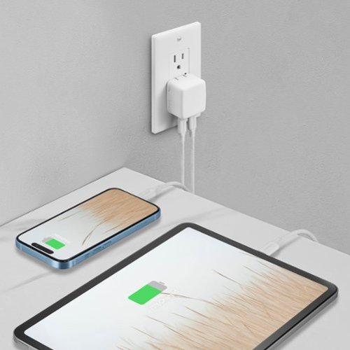 Insignia™ 35W Dual USB-C Port Wall Charger for MacBook Pro, iPad, iPhone, Apple Watch, Samsung Smartphones & More - White SHOP ONLINE
