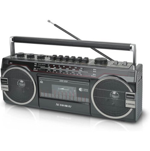 AudioBox - RXC25BTBLK Retrobox Cassette Player and Bluetooth Speaker - Black-Front_Standard 