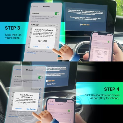 Rexing CPW-52 Wireless CarPlay & Android Auto Adapter For iPhone (iOS 10+) & Android (Android 11+) – - Black GLOBAL SHIPPING