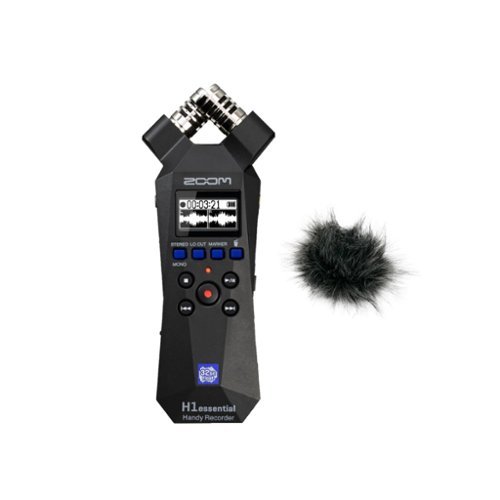 Zoom - H1essential Stereo Handy Recorder and Hairy Windscreen Bundle-Front_Standard 